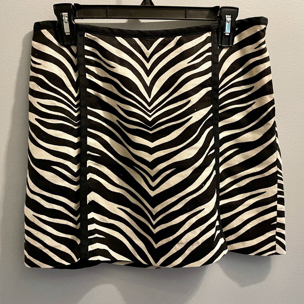J. Crew Linen Zebra Skirt